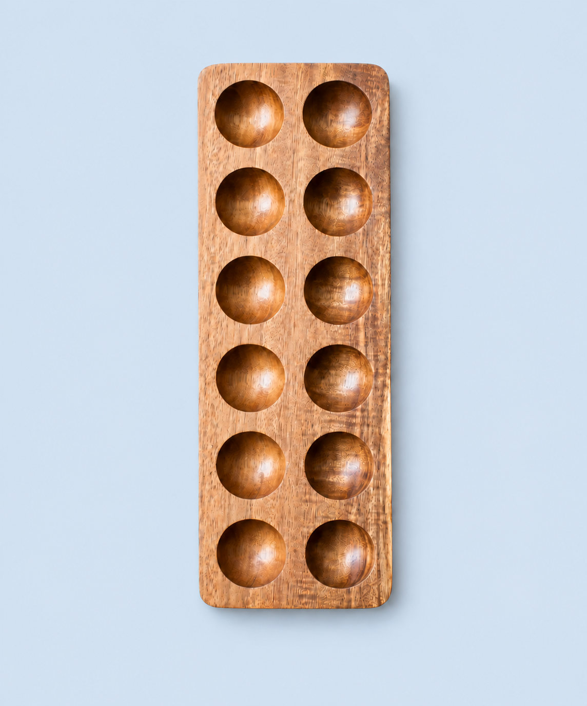 Acacia wood countertop egg holder for 12 eggs