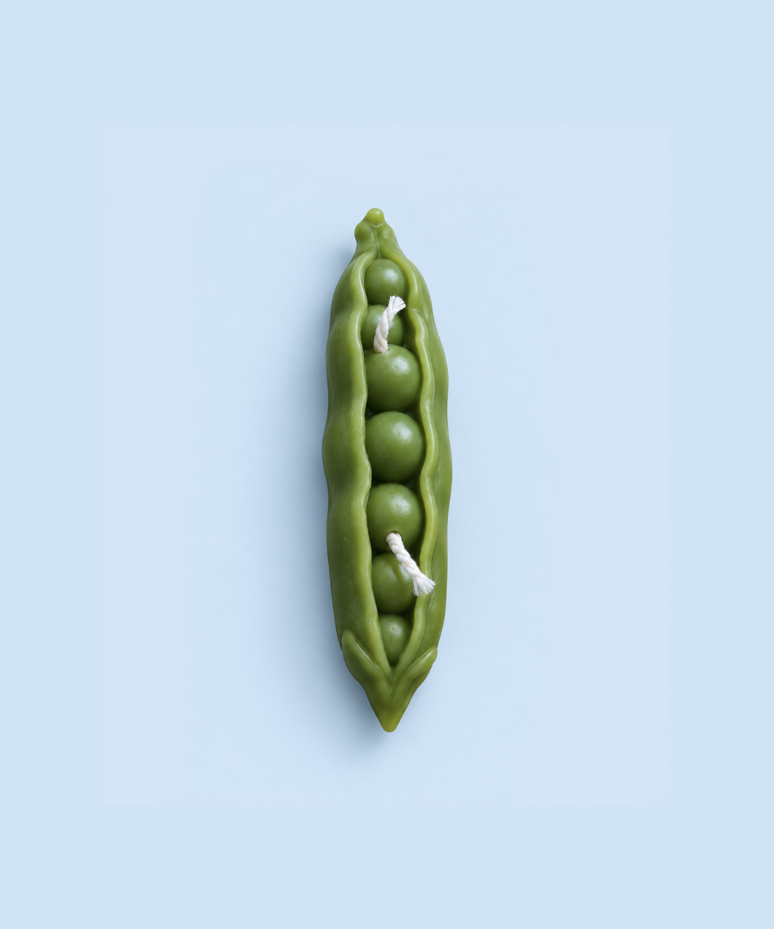 Green pea pod beeswax candle, 100% beeswax, handmade in California