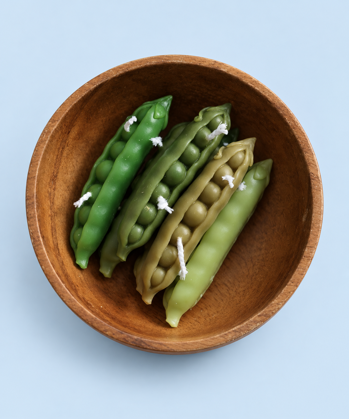 Pea pod beeswax candles from Market Mama